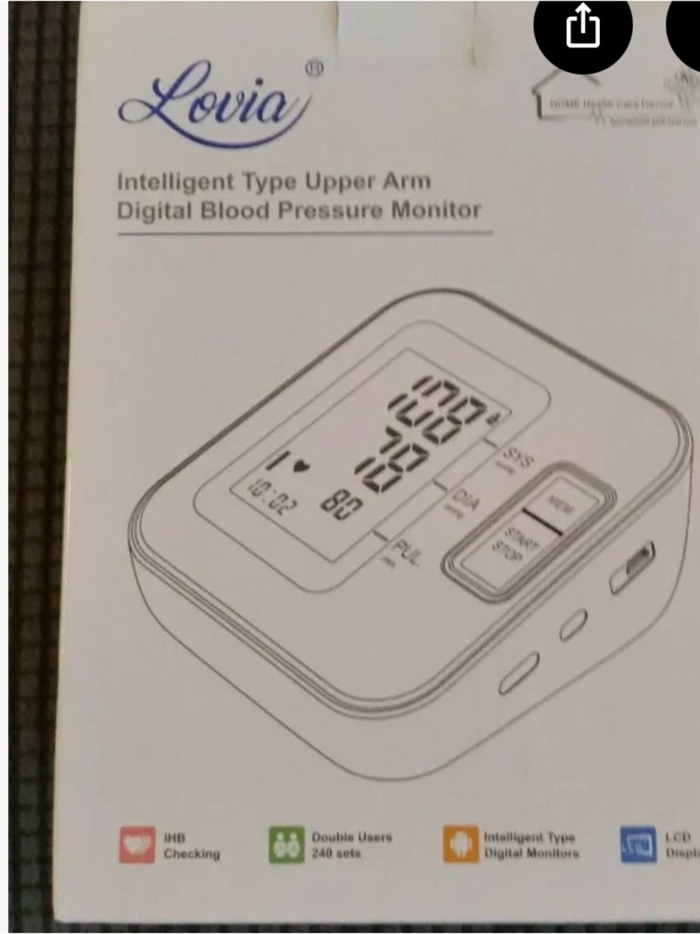 Ovi White Upper-Arm Digital Blood Pressure Monitor with LCD